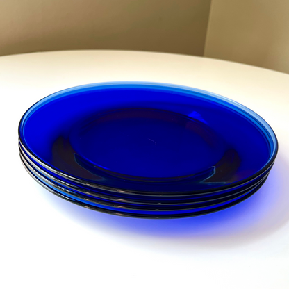 Cobalt Blue Glass 10.5" Dinner Plates