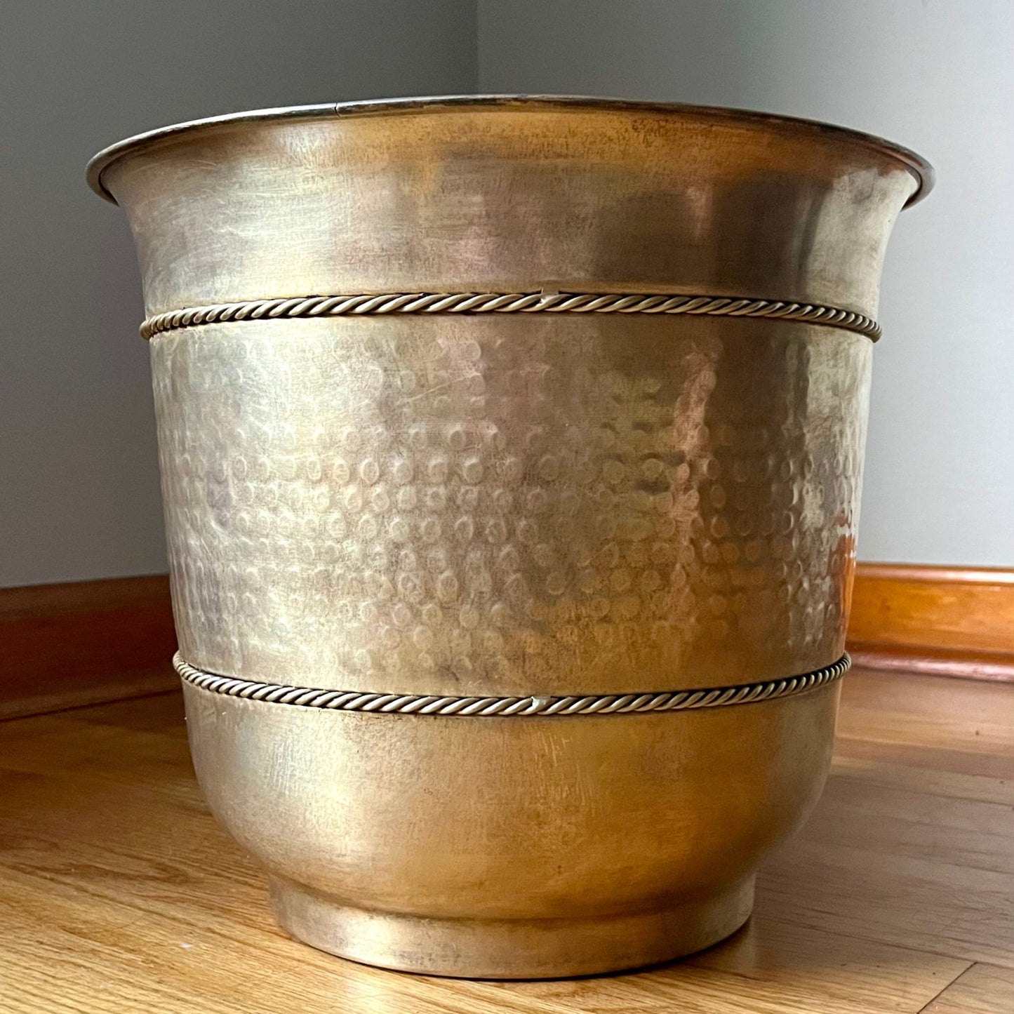 Large Solid Indian Brass Planter Pot