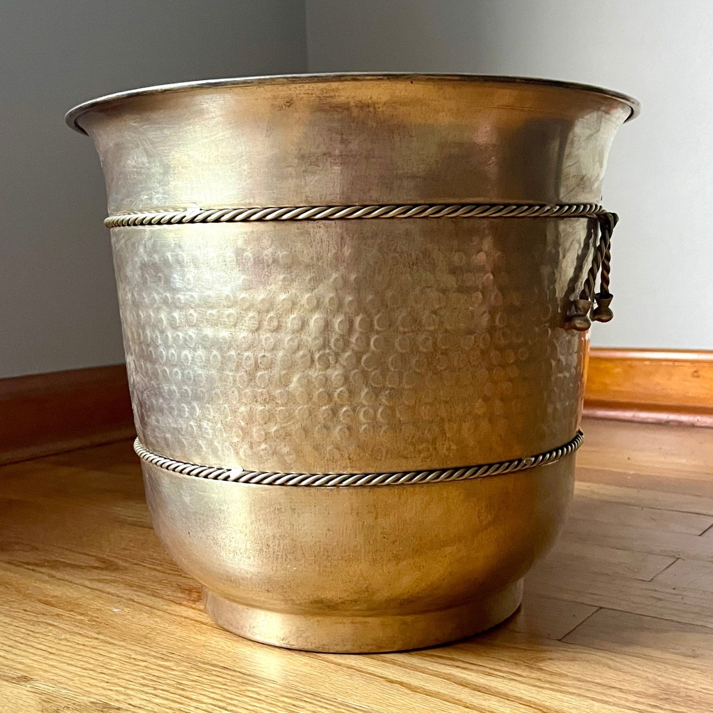 Large Solid Indian Brass Planter Pot