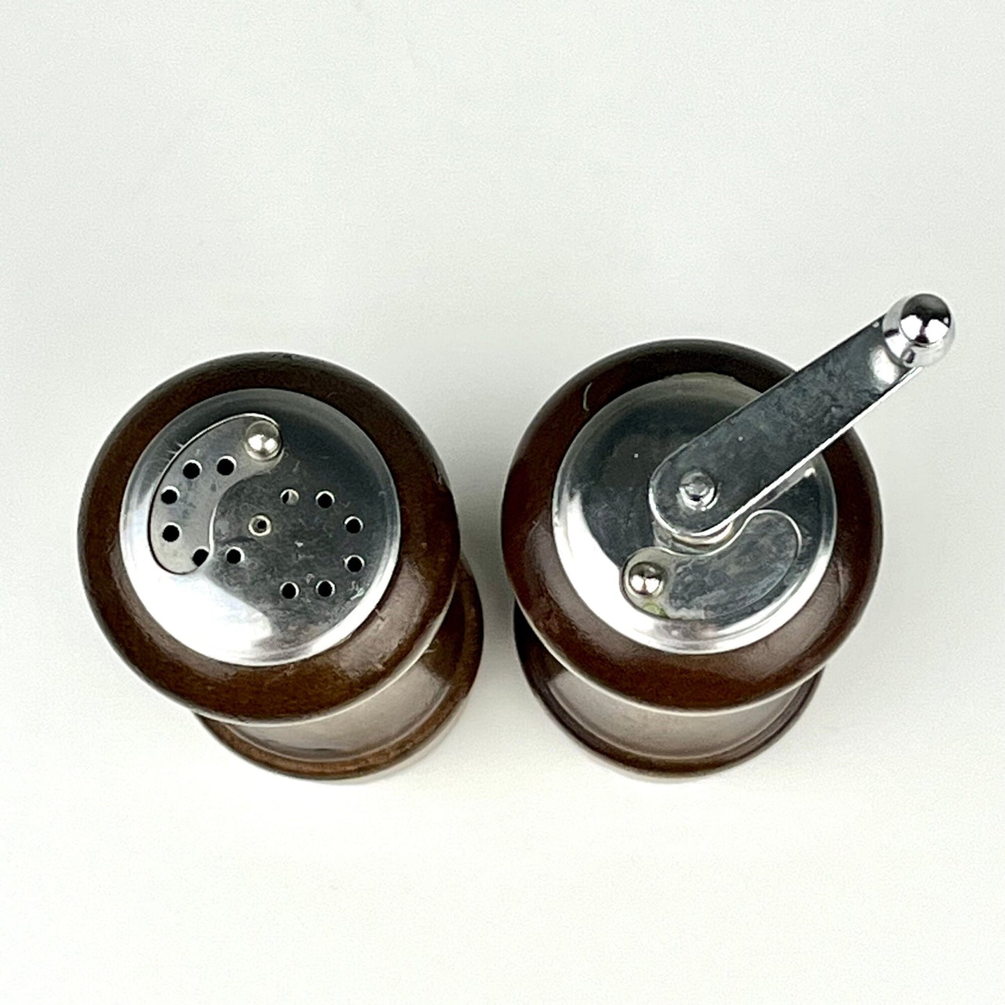 1970s Wood Salt Shaker & Pepper