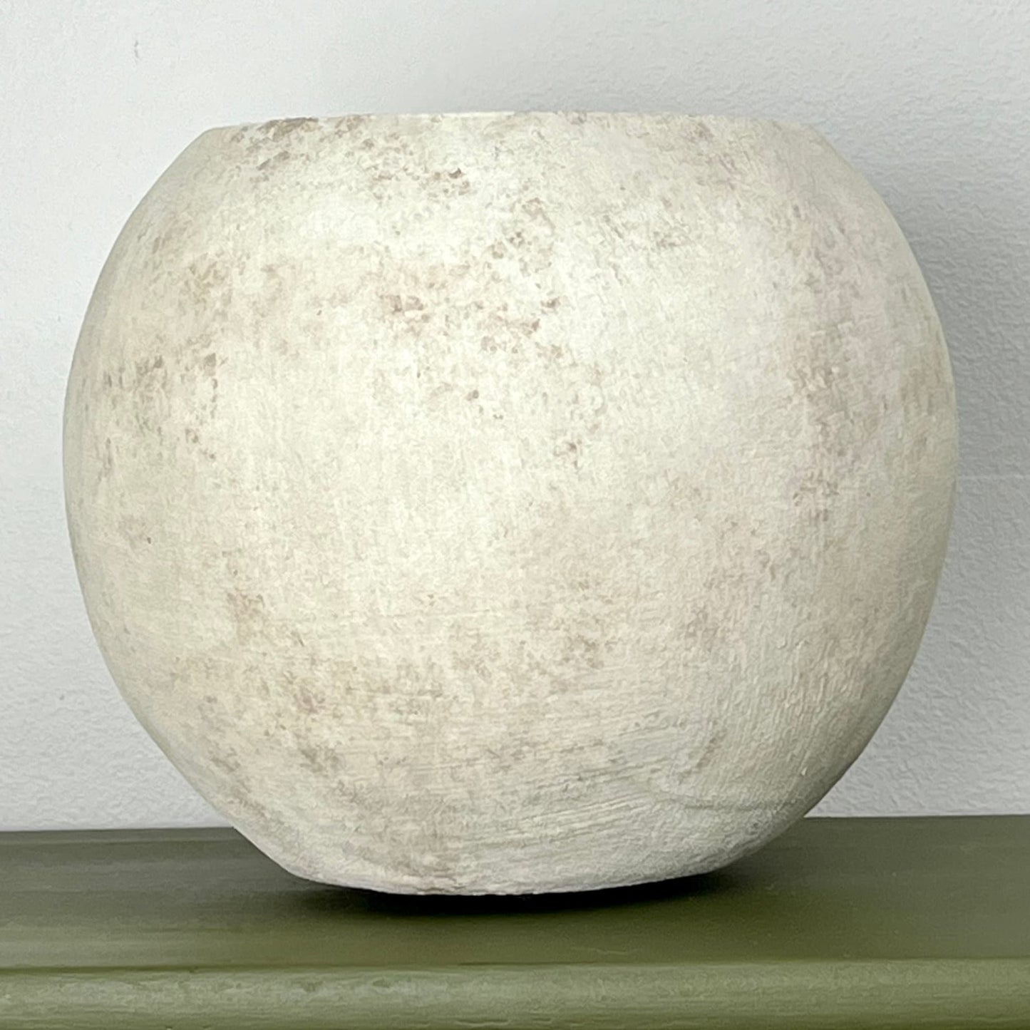 Large Aged Circular Bowl Vase