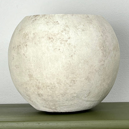 Large Aged Circular Bowl Vase