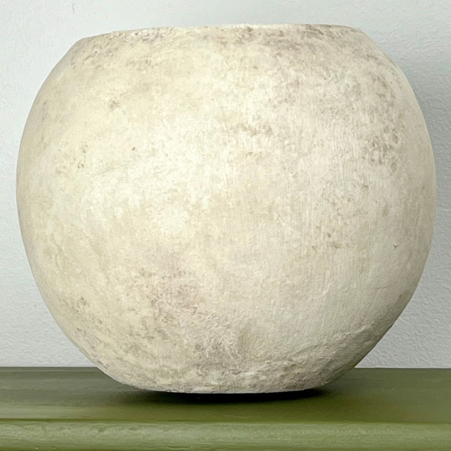 Large Aged Circular Bowl Vase