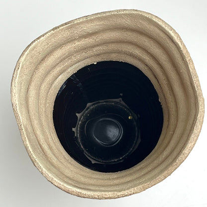 Textured Vase with Raised Ribbed Design