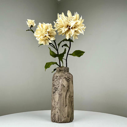 Large Textured Concrete Vase with Slender Neck