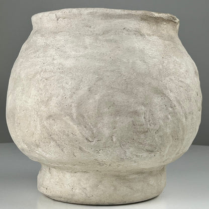 Large Textured Bowl Vase with Pedestal Base