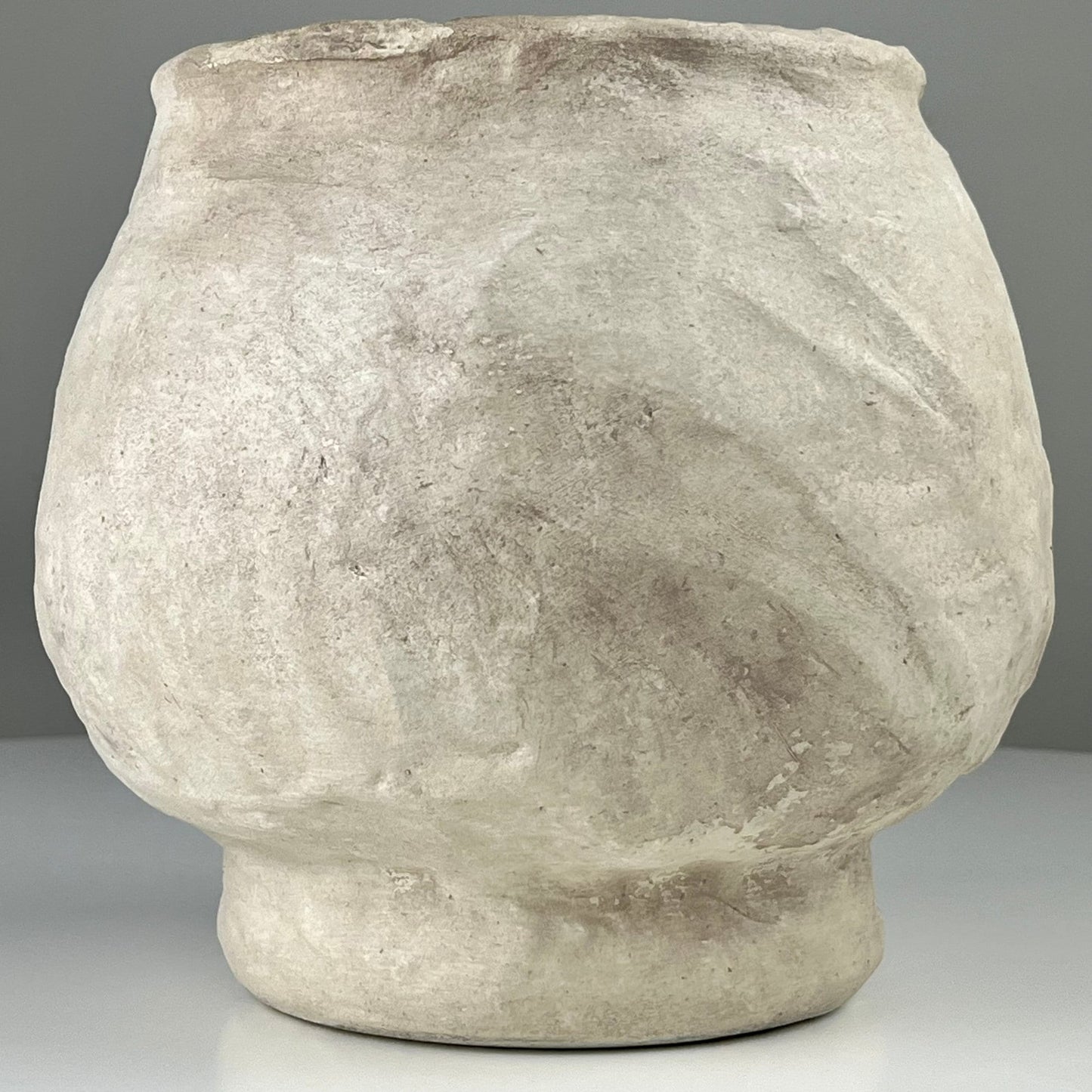 Large Textured Bowl Vase with Pedestal Base