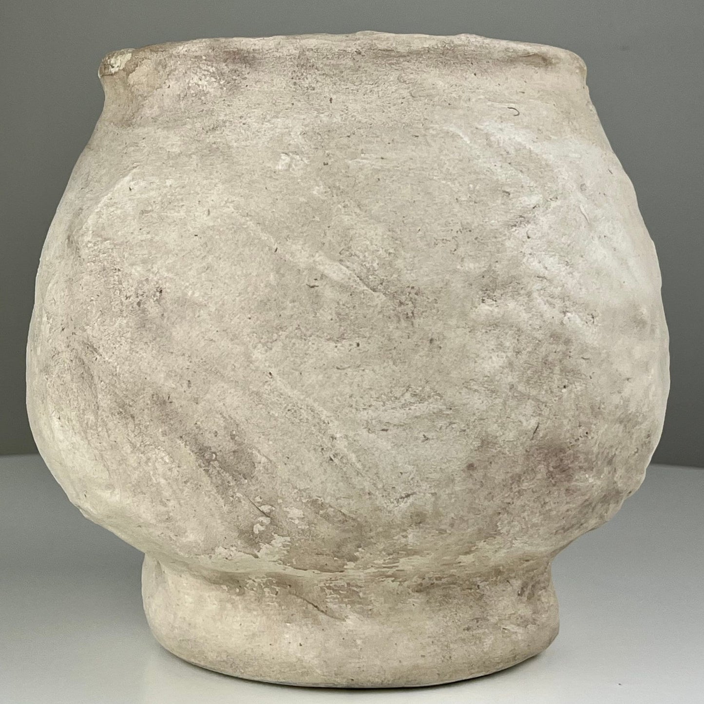 Large Textured Bowl Vase with Pedestal Base