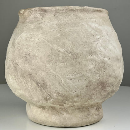 Large Textured Bowl Vase with Pedestal Base