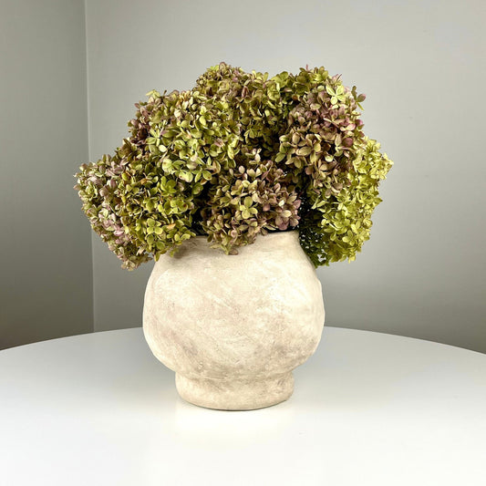 Large Textured Bowl Vase with Pedestal Base