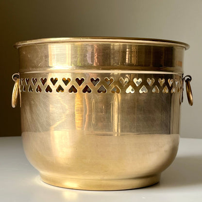 Indian Brass Cachepot with Decorative Handles