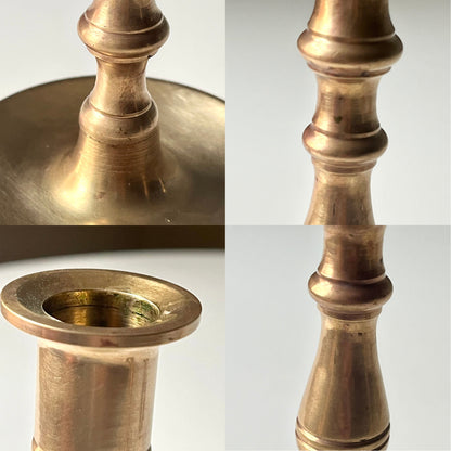 Brass Taper Candle Holders with Descending Heights