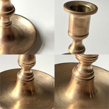 Brass Taper Candle Holders with Descending Heights