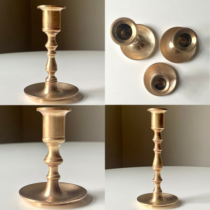 Brass Taper Candle Holders with Descending Heights