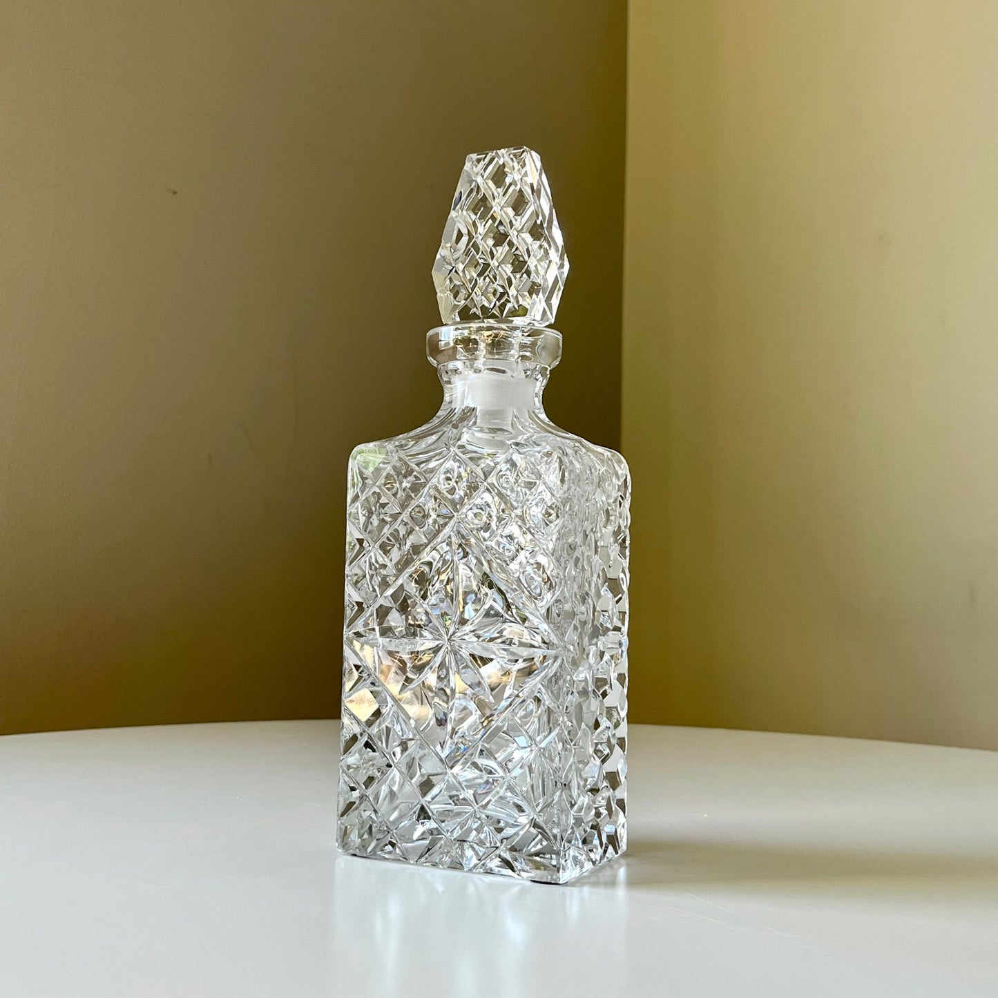 Intricate Diamond Crystal Liquor Decanter