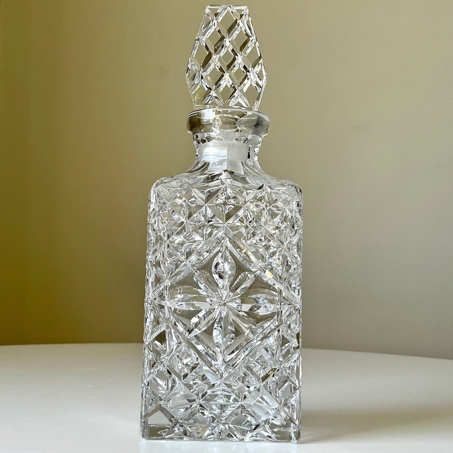 Intricate Diamond Crystal Liquor Decanter