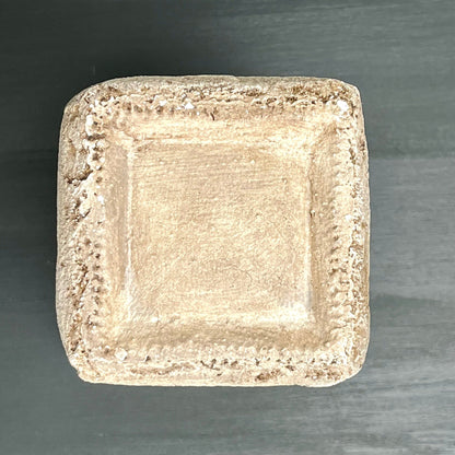 Textured Cream Concrete Vase with Square Shape