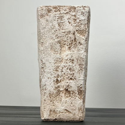 Textured Cream Concrete Vase with Square Shape