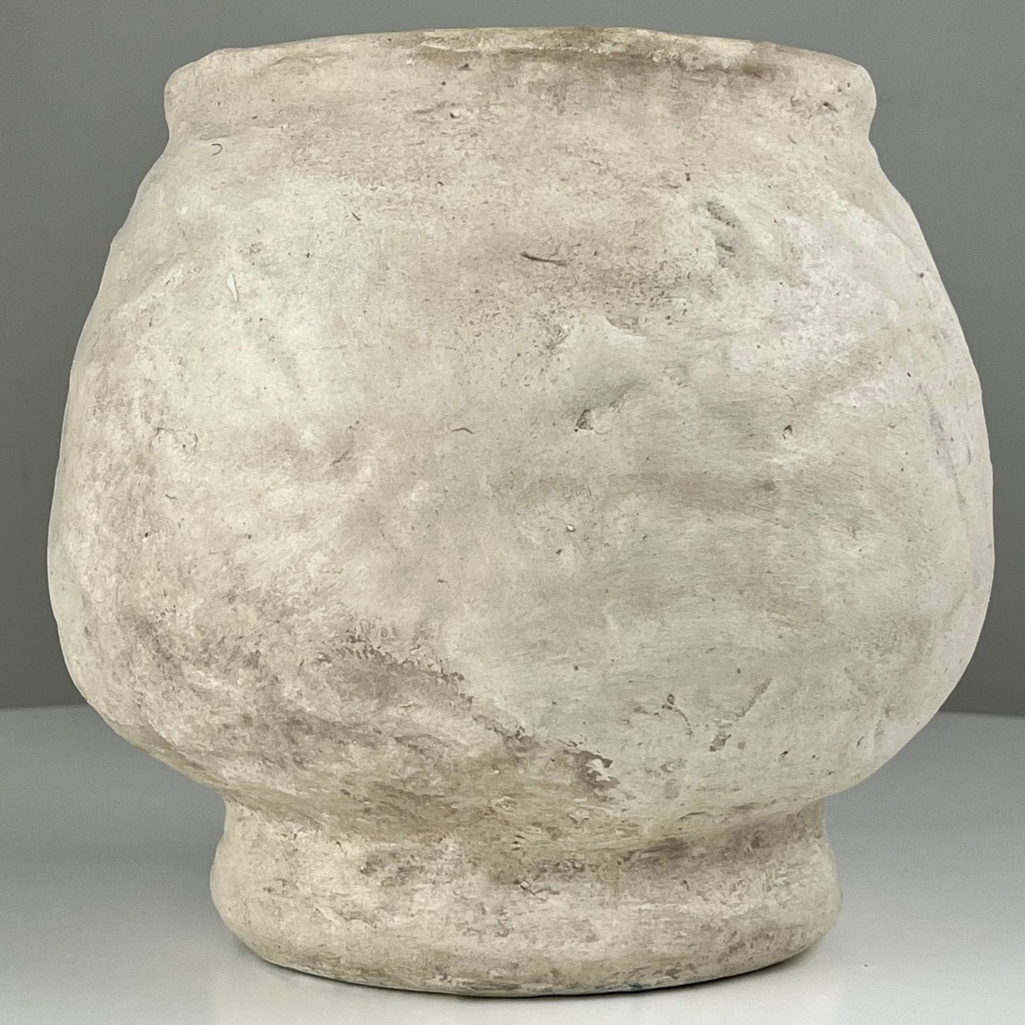 Large Textured Bowl Vase with Pedestal Base