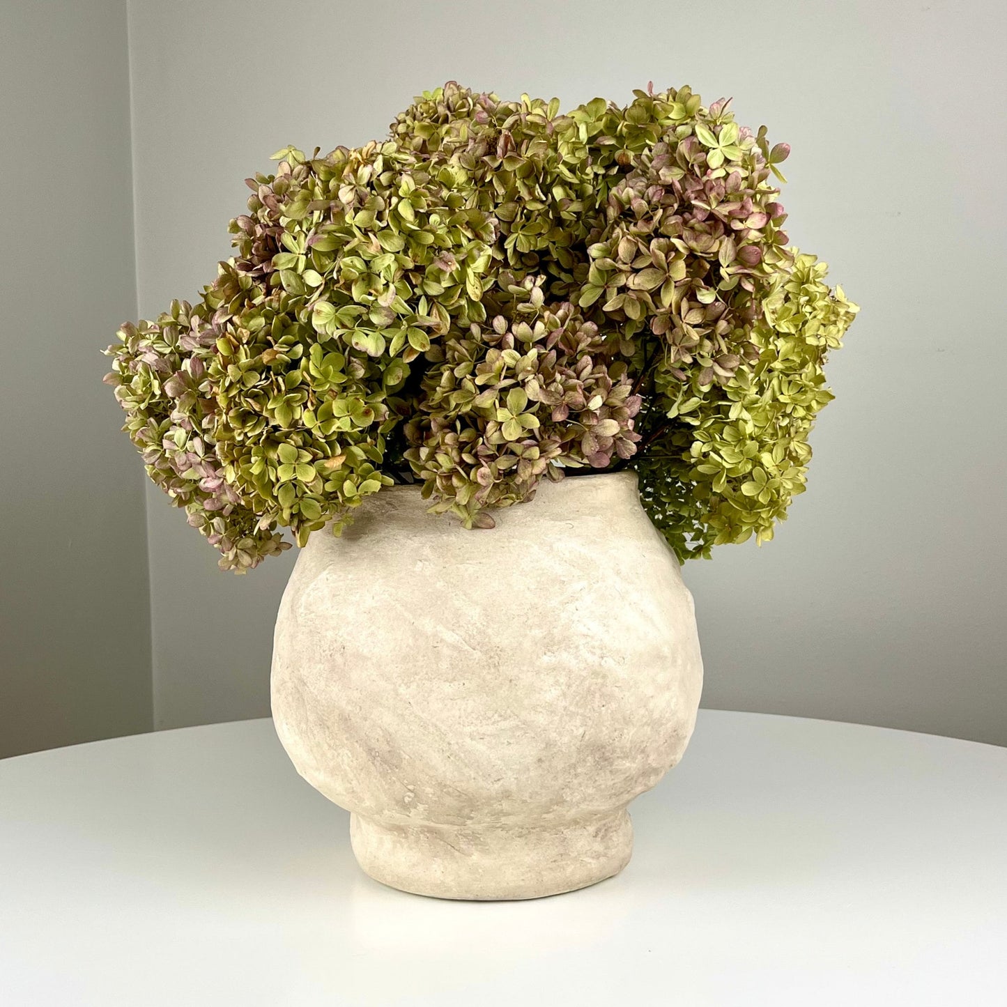 Large Textured Bowl Vase with Pedestal Base