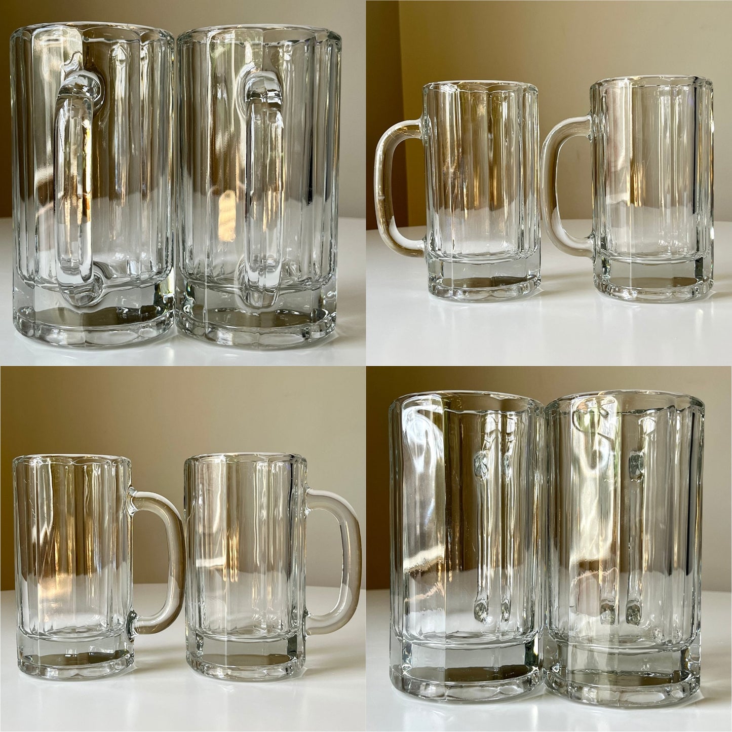 Beer Steins with Vertical Ribbed Pattern