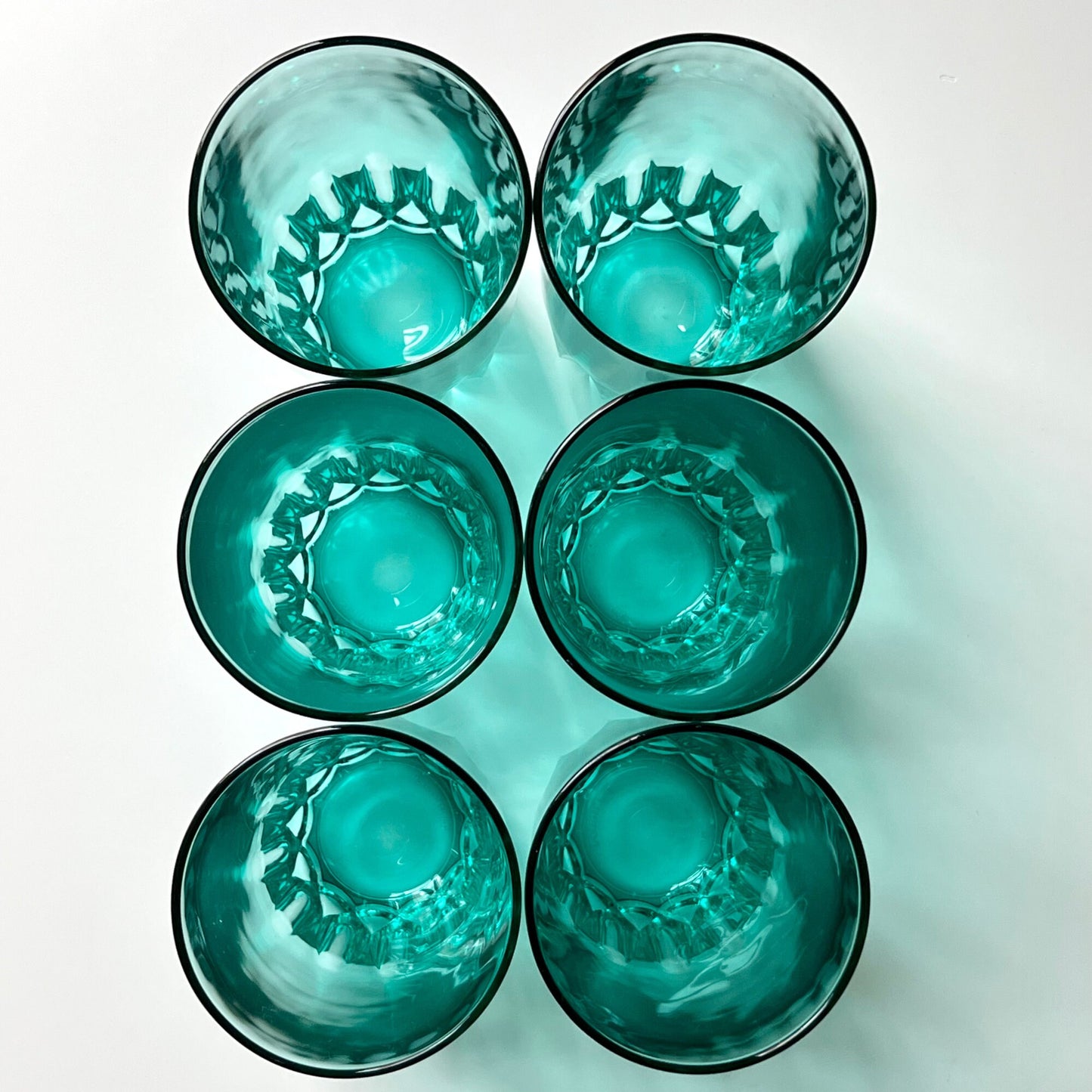 French Aquamarine Glass Tumblers (Set of 6)