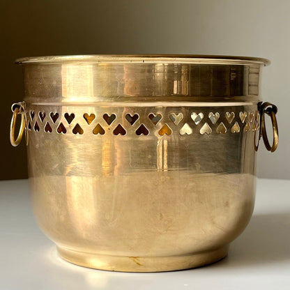 Indian Brass Cachepot with Decorative Handles