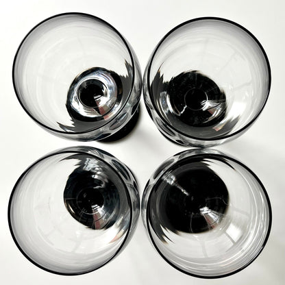 Black Stem Wine Glasses By Luminarc (10 fl oz)