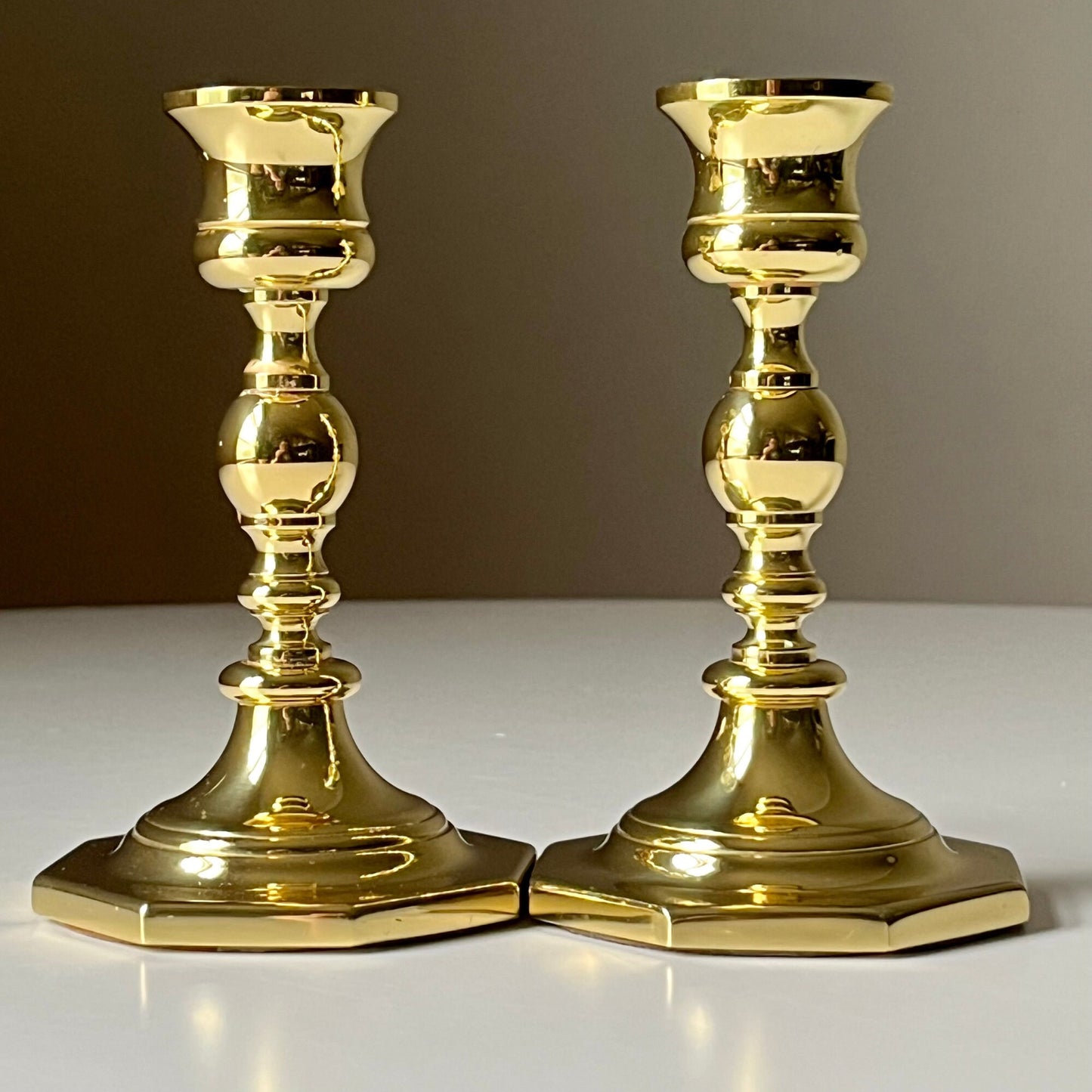 Brass Taper Candlestick Holders by Baldwin