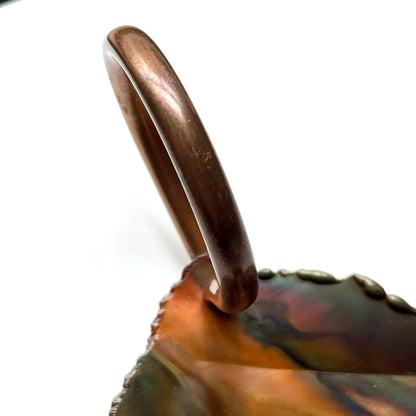 Copper Color Leaf Shaped Chamberstick Holder