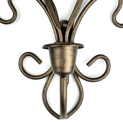 Bronze Fleur de Lis Candle Wall Sconces