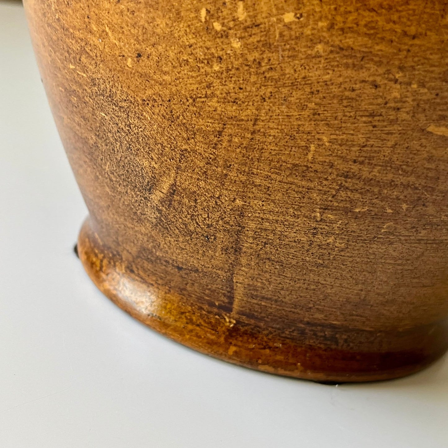 Large Ceramic Italian Vase with Brown Glazed Finish