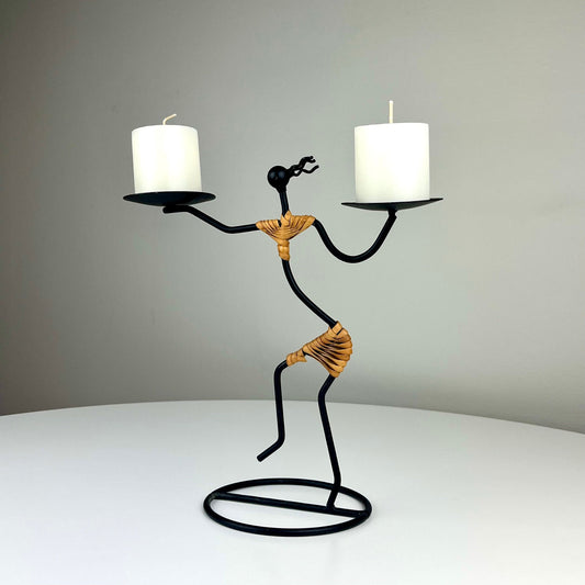 Double Candle Holder Sculpture of a Woman by Laurids Lonborg