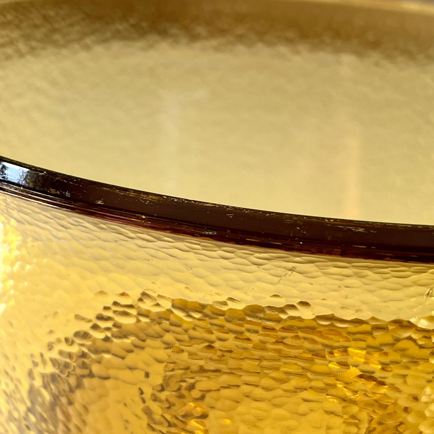 Textured Amber Glass Mixing Bowl