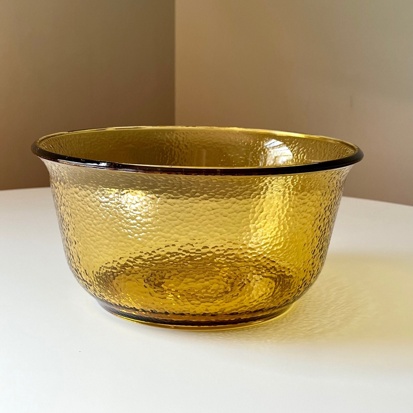 Textured Amber Glass Mixing Bowl