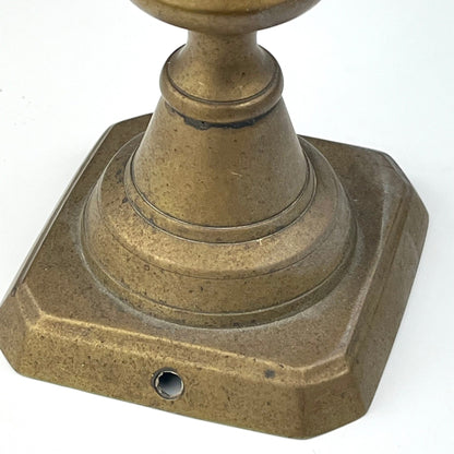 Aged Tapered Metal Candlestick Holders