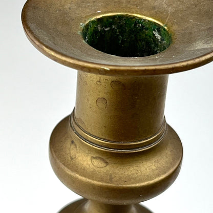 Aged Tapered Metal Candlestick Holders