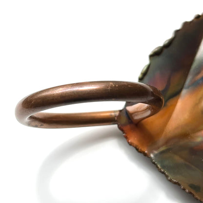 Copper Color Leaf Shaped Chamberstick Holder