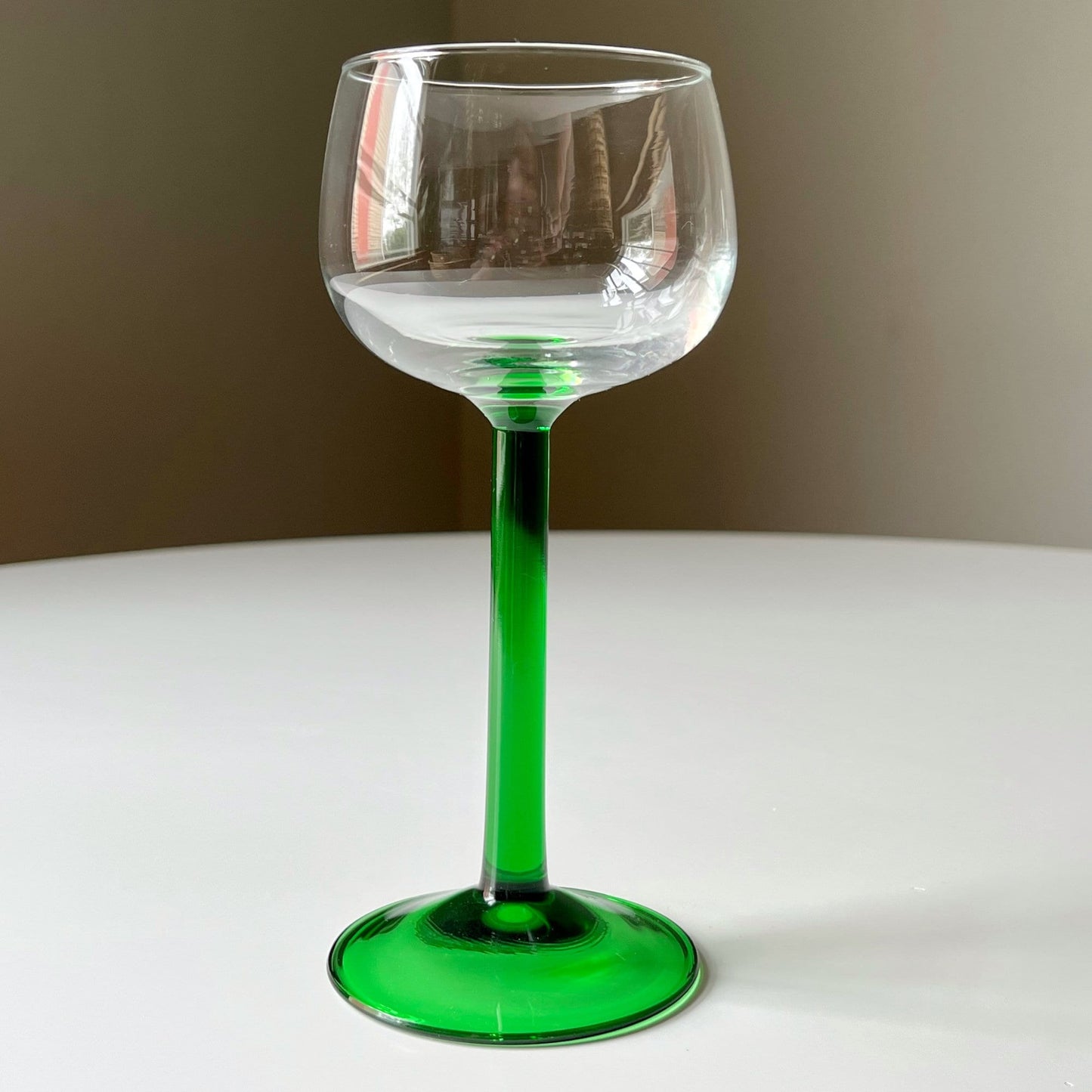 French Emerald Green Stemmed Wine Glasses