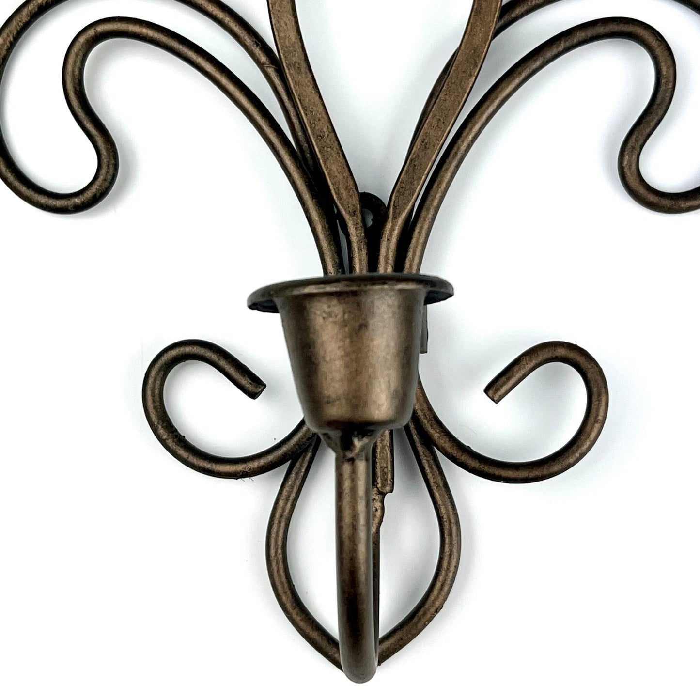 Bronze Fleur de Lis Candle Wall Sconces