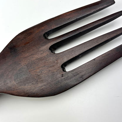 Hand Carved Fruitwood Spoon & Fork Set