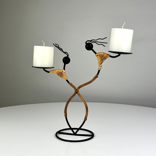 Double Candle Holder Sculpture of Two Woman by Laurids Lonborg