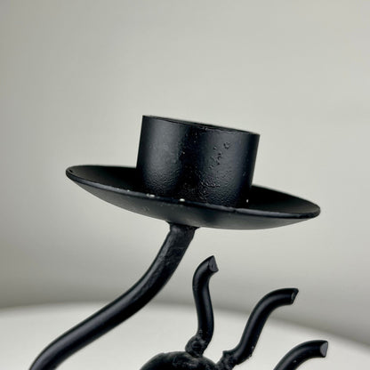 Abstract Wrought Iron Mexican Double Candlestick Holder