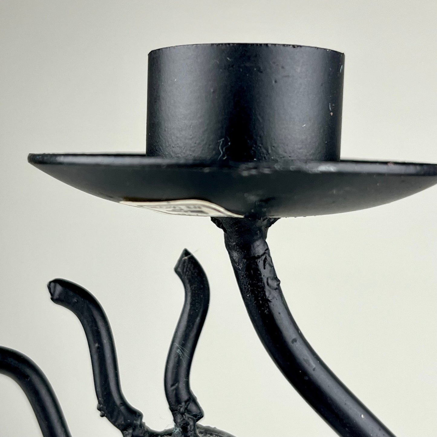 Abstract Wrought Iron Mexican Double Candlestick Holder