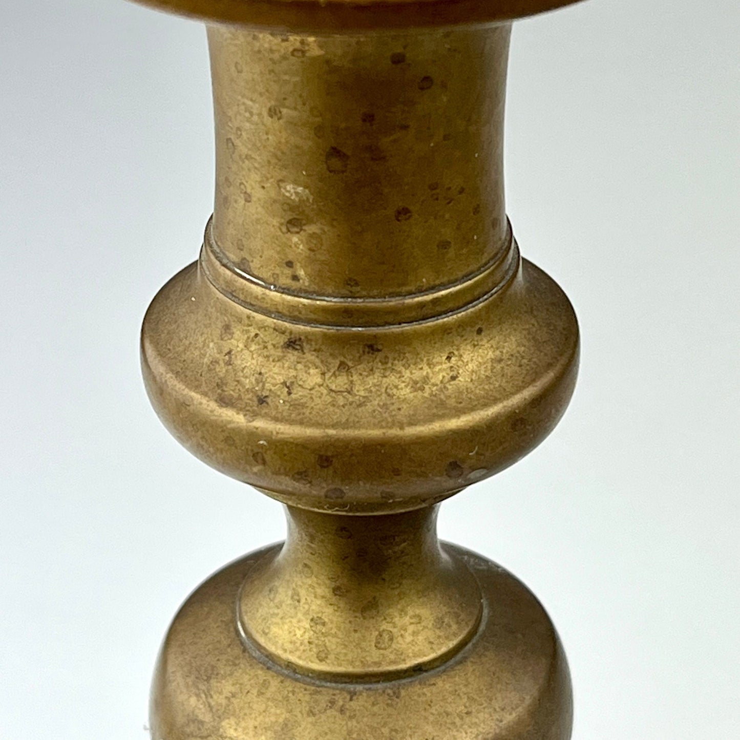 Aged Tapered Metal Candlestick Holders