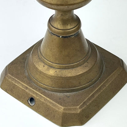 Aged Tapered Metal Candlestick Holders