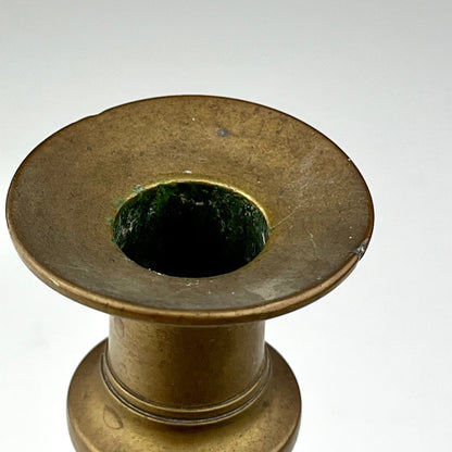 Aged Tapered Metal Candlestick Holders