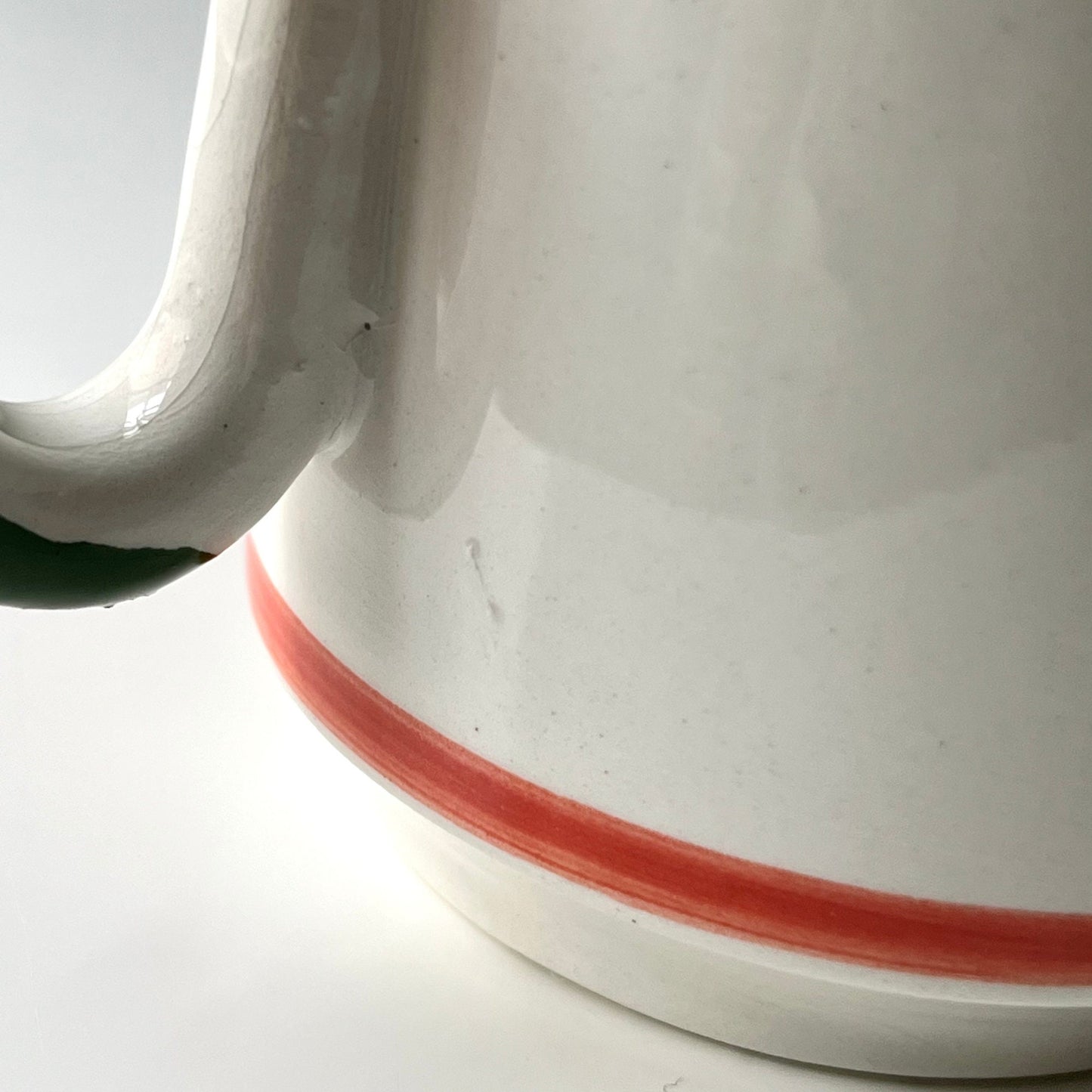 Italian Coffee Mugs with Orange & Green Accented Pattern