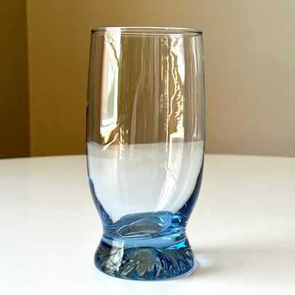 Footed Light Blue Glass Tumblers