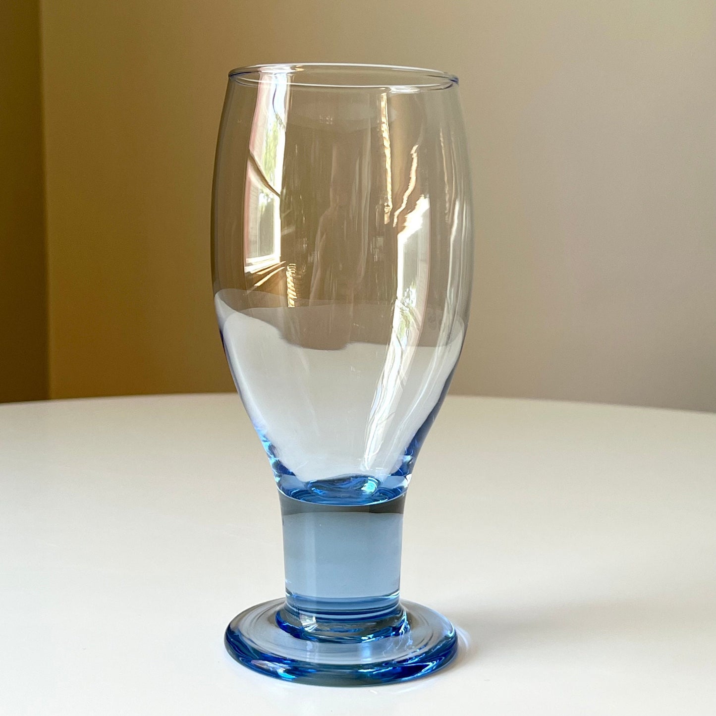 Light Blue Glass Beer Glasses (Set of 4)